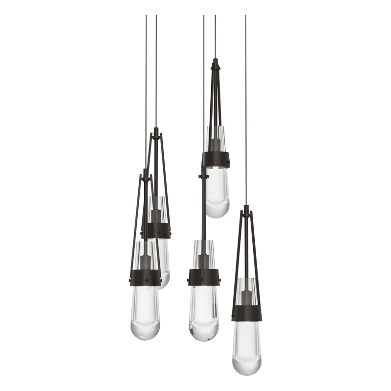 Link 5-Light Clear Glass Pendant Oil Rubbed Bronze