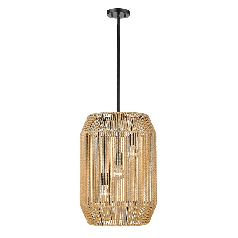 Marlee Matte Black 3 Light Pendant