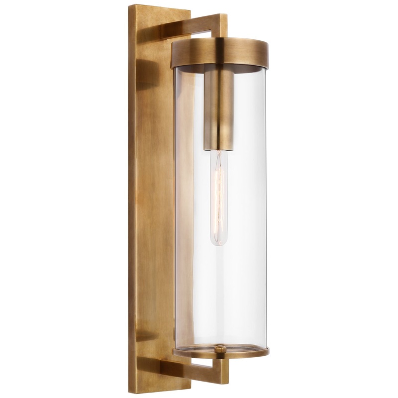One Light Outdoor Wall Sconce from the Liaison Collection in Antique-Burnished Brass Finish by Visual Comfort Signature