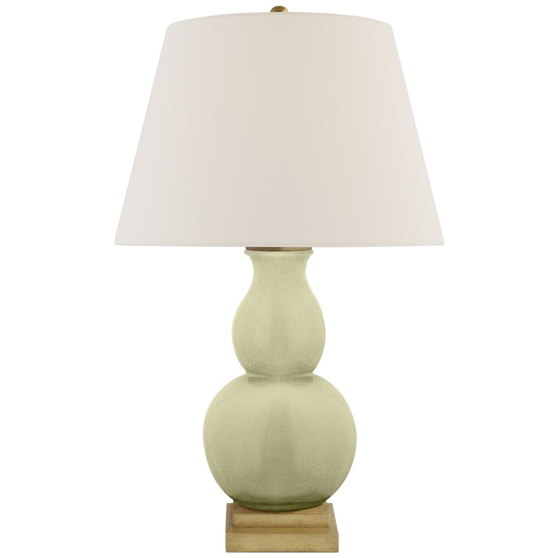 One Light Table Lamp from the Gourd Form Collection in Celadon Crackle Finish by Visual Comfort Signature