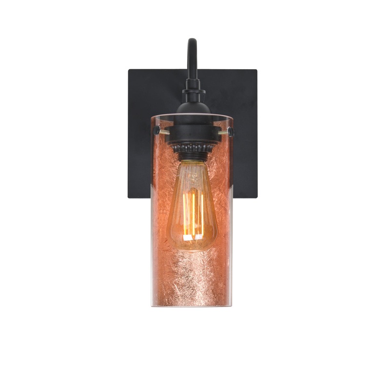 One Light Wall Sconce from the Duke Collection in Black Finish by Besa