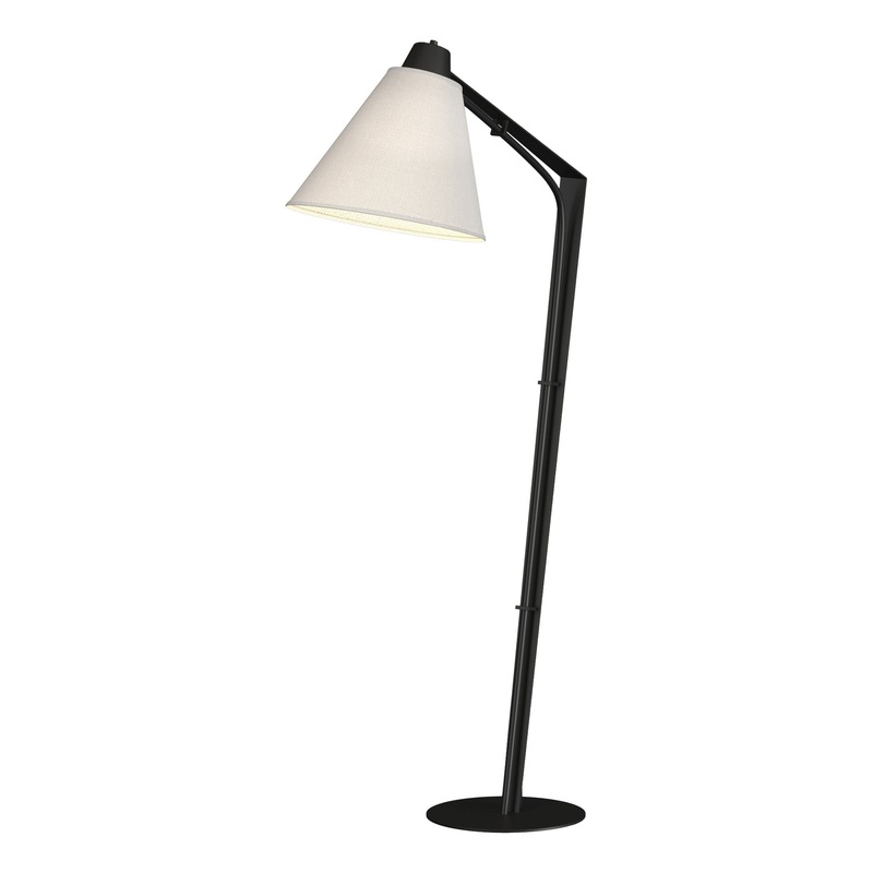 Reach Floor Lamp Black Natural Anna Shade (SF)