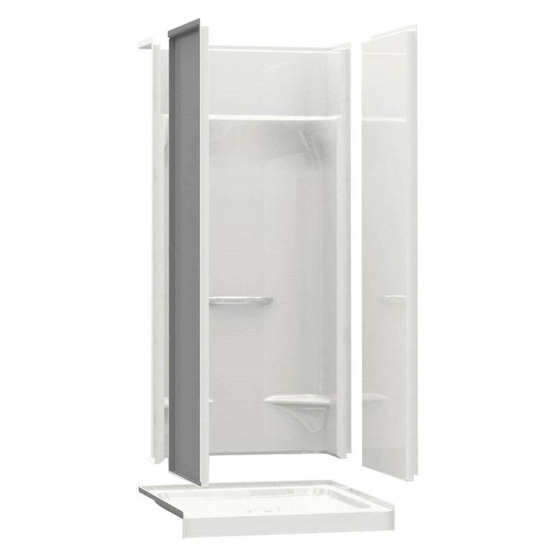 Shower Module KDS 3636 35-7/8 x 36 x 76 Inch AcrylX White 4 Pieces Less Seat