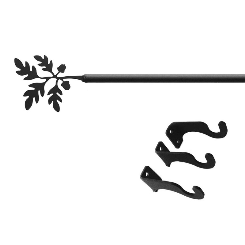 Village Wrought Iron CUR-93-60-S Acorn Curtain Rod Med (Hardware is INCLUDED)