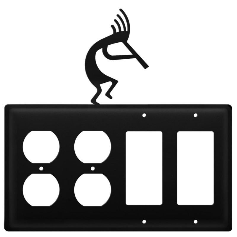 Village Wrought Iron EOOGG-56 Quad Kokopelli Double Outlet and Double GFI Cover CUSTOM Product