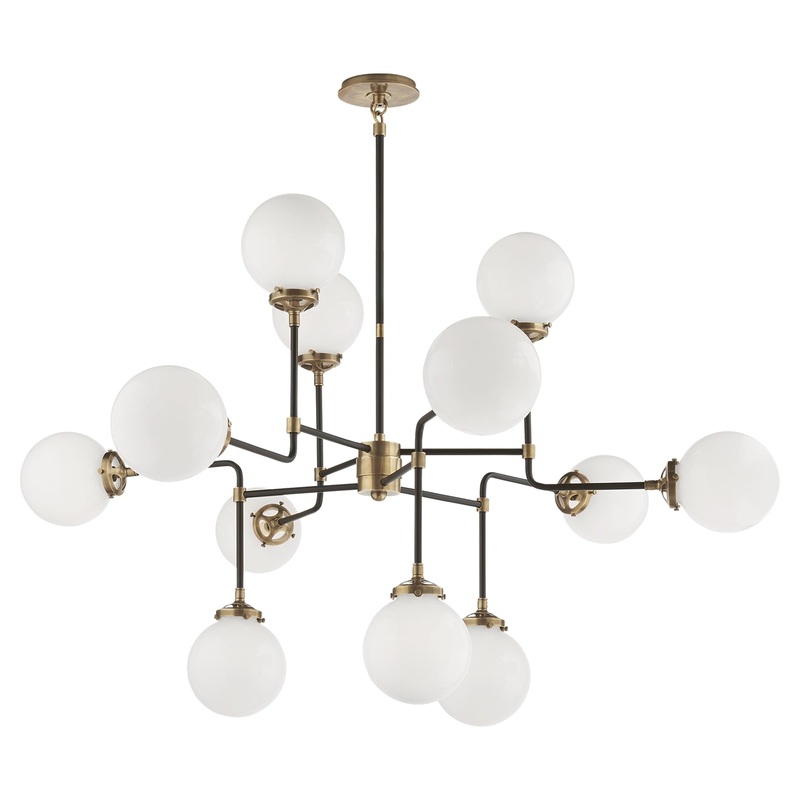 12 Light Chandelier from the Bistro Collection in Hand-Rubbed Antique Brass Finish by Visual Comfort Signature