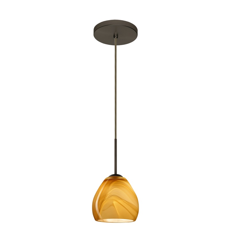Besa 1BT-4122HN-HAL-BR Bolla One Light Pendant Bronze