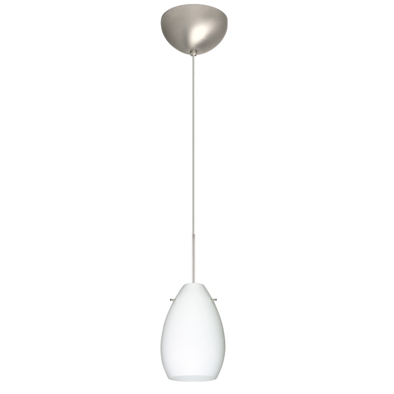 Besa 1XC-171307-LED-SN Pera One Light Pendant Satin Nickel