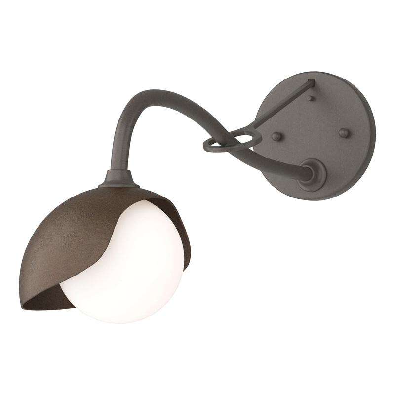 Brooklyn 1-Light Single Shade Long-Arm Sconce Dark Smoke Bronze