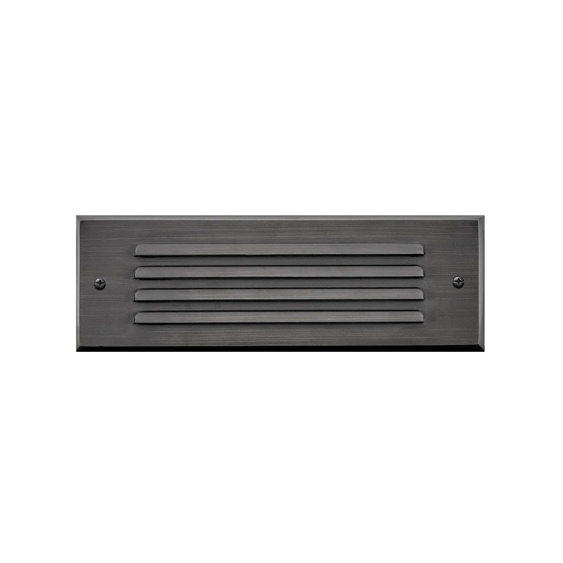 LED Flush Step Light from the Louvered Brick Light Collection in Satin Black Finish by Hinkley