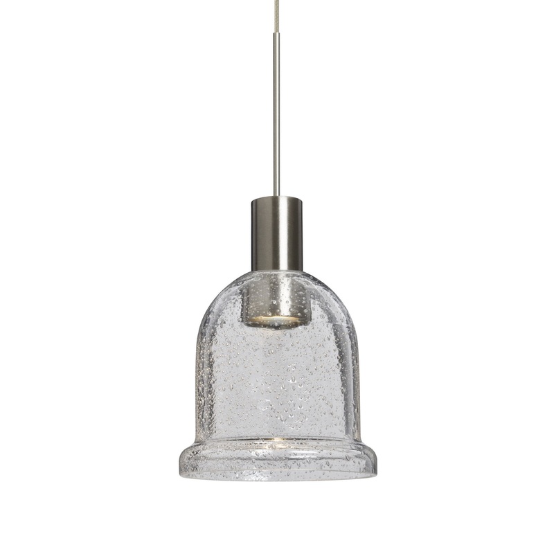 LED Pendant from the Kiba Collection in Satin Nickel Finish by Besa