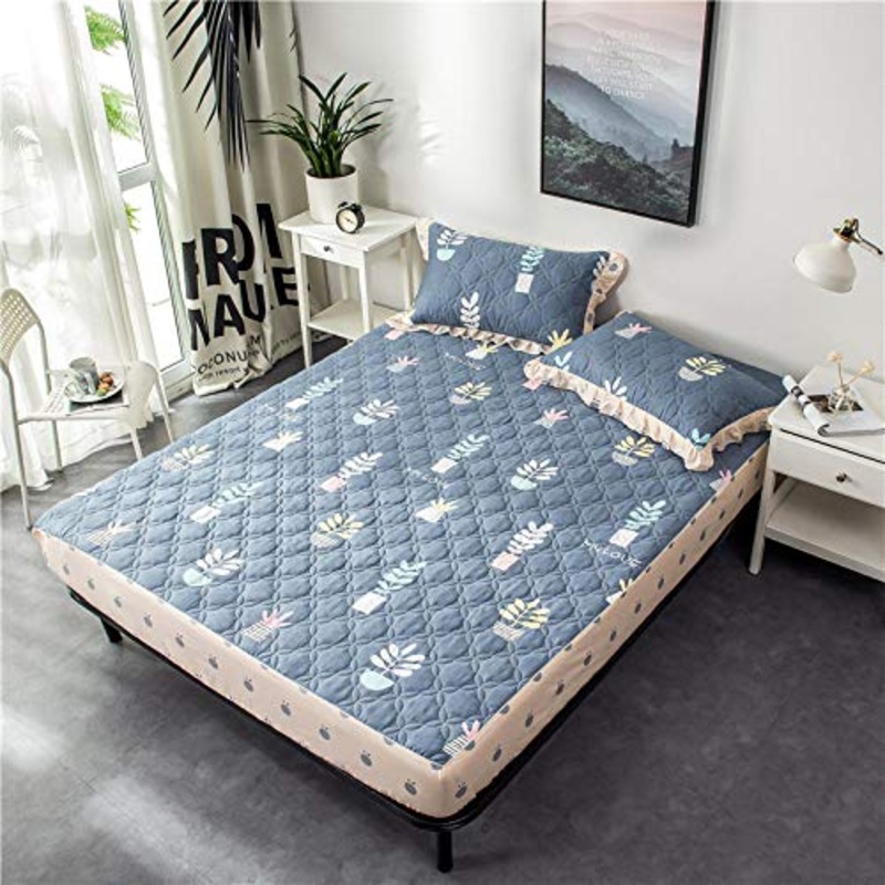 lhmlyl Copri Materassi Matrimonialicoprimaterasso Trapuntato Antiscivolo Ispessito Tinta Unita Giglio per Mantenere Caldo in Inverno-D Letto Singolo Trapuntato_2.0 * 2.2 (Deve Essere Personalizzato)