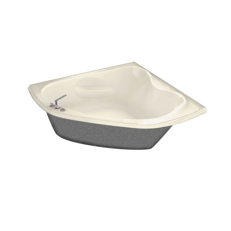 MAAX 105679-000-004-000 Murmur 6060 Acrylic Corner Center Drain Bathtub in Bone