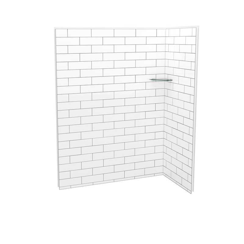 MAAX 107465-301-526 Utile 6032 Composite Direct-to-Stud Two-Piece Corner Shower Wall Kit in Metro Tux