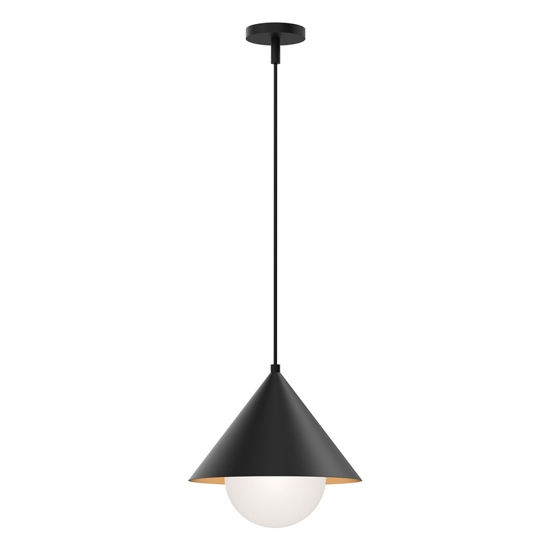 One Light Pendant from the Remy Collection in Brushed Gold/Opal Glass|Matte Black/Opal Glass|White/Opal Glass Finish by Alora