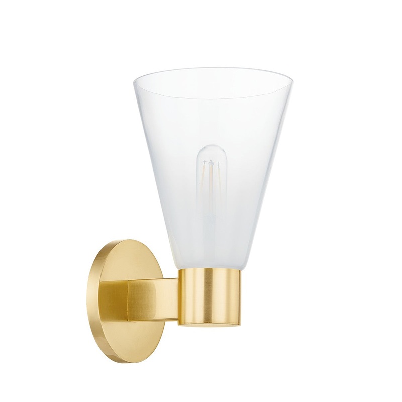 One Light Wall Sconce from the Alma Collection in Aged Brass Finish by Mitzi