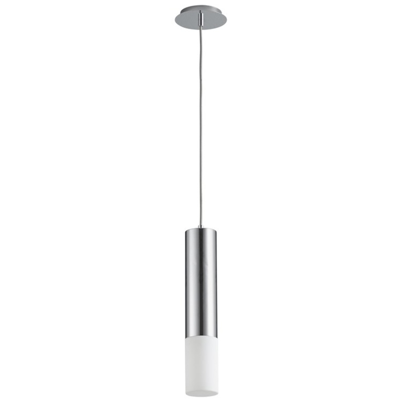 Opus Single-Light LED Mini Pendant with Acrylic Shade – Polished Chrome