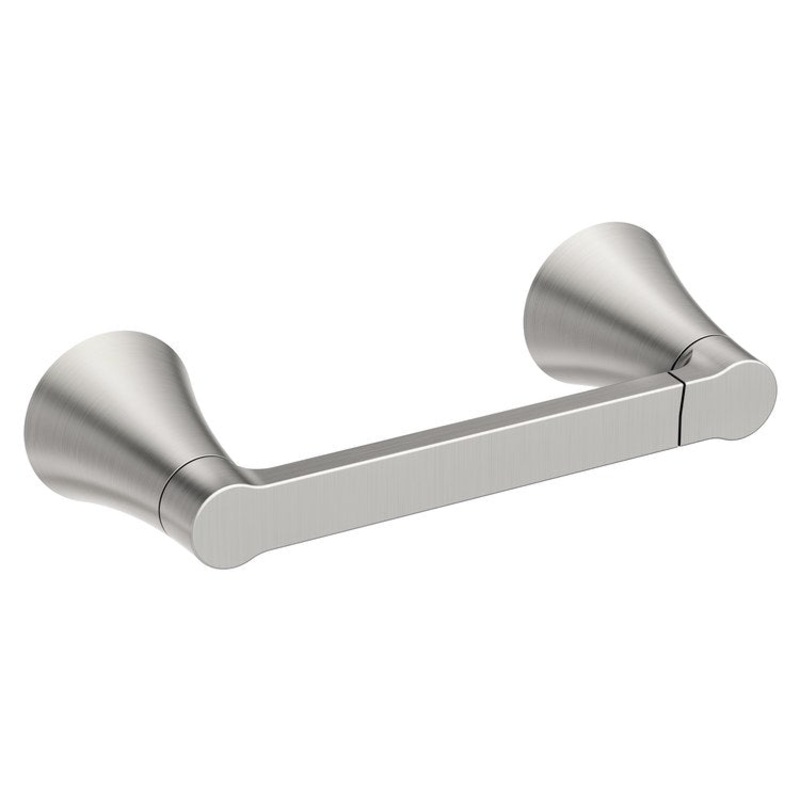 Toilet Paper Holder JASE Brushed Nickel Zinc 6-1/2 Inch 3-1/8 Inch Wall