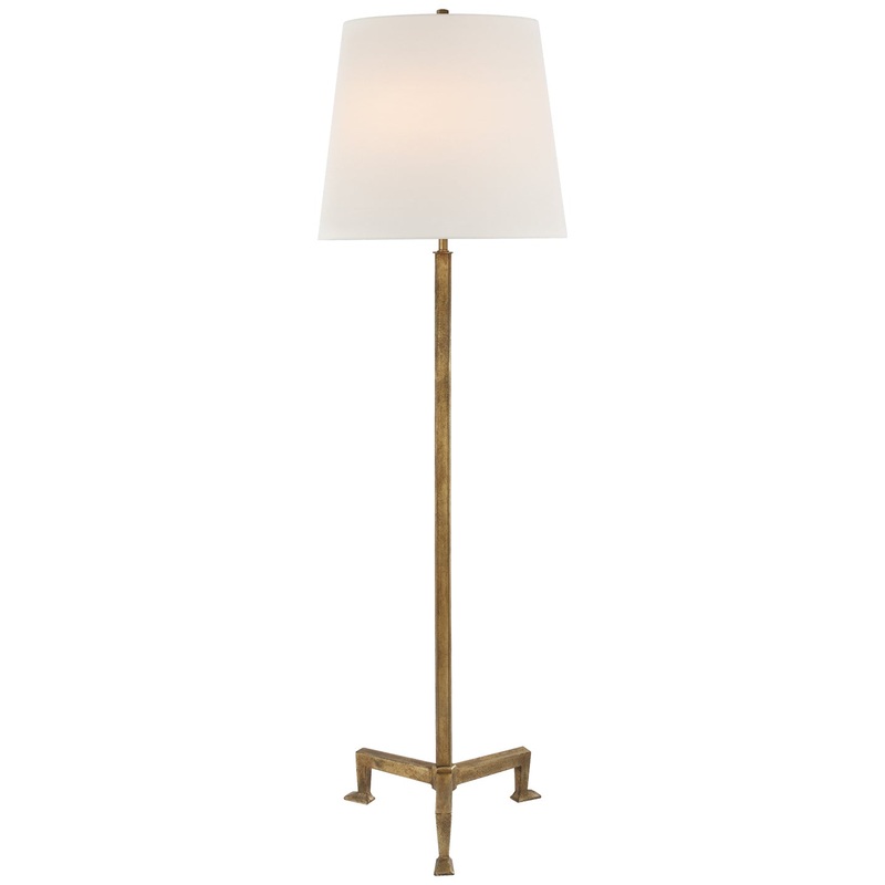Two Light Floor Lamp from the Parish Collection in Gilded Iron Finish by Visual Comfort Signature