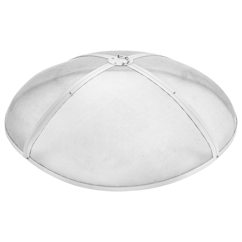 VEVOR Fire Pit Spark Screen Round 40″, Reinforced Heavy Duty Steel Metal Cover, Outdoor Firepit Lid, Easy-Opening Top Screen Covers Round with Ring Handle for Outdoor Patio Fire Pits Backyard