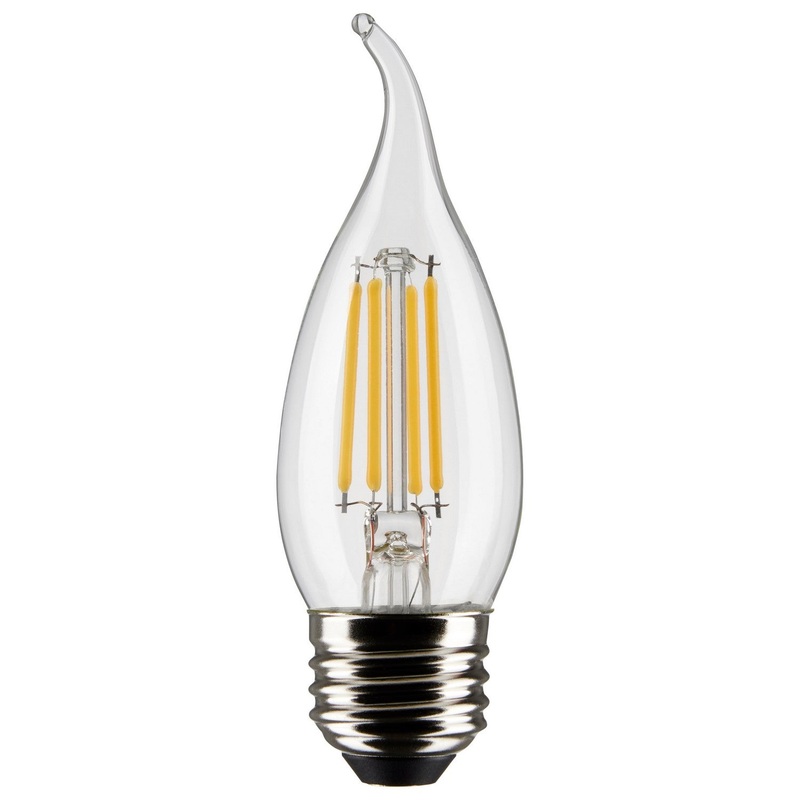 5.5 Watt CA10 LED – Clear – Medium Base – 5000K – 120 Volt – 2-Card Light Bulb by Satco