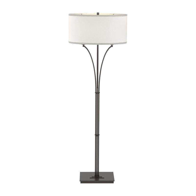 Contemporary Formae Floor Lamp Oil Rubbed Bronze Flax Shade (SE)