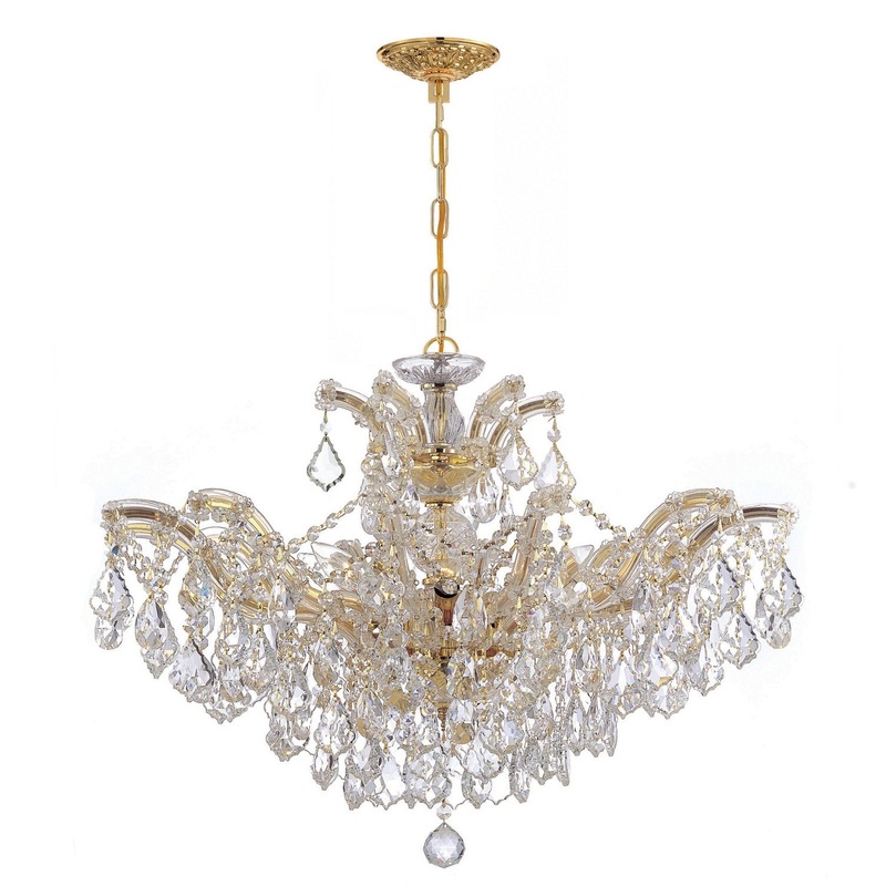 Crystorama 4439-GD-CL-SAQ Maria Theresa Six Light Chandelier Gold