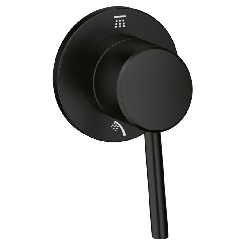 Diverter Trim Concetto 2 Way Matte Black 1 Lever ADA