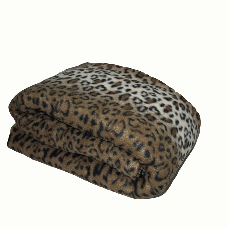 Elements 240GSM Polar Fleece Blanket 220cm x 240cm Leopard – Queen