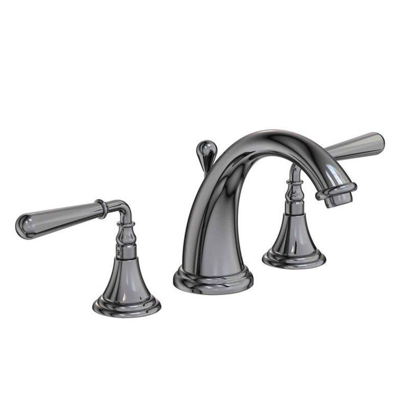 Lavatory Faucet Bevelle Widespread 8 to 20 Inch Spread 2 Lever ADA Midnight Chrome 1.2 Gallons per Minute Brass Spout Height 4-1/8 Inch