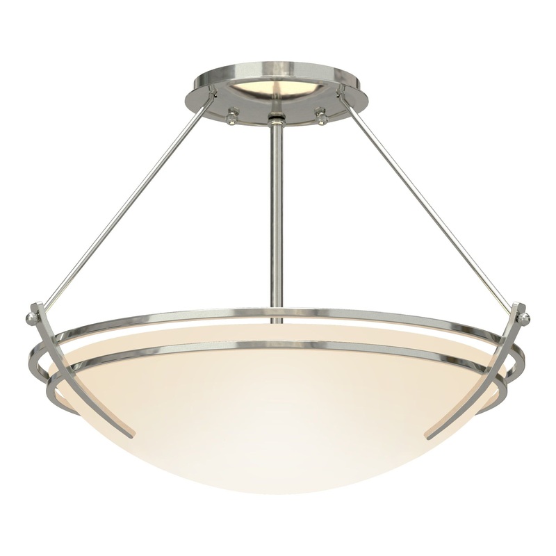 Presidio Tryne Semi-Flush Sterling Opal Glass (GG)