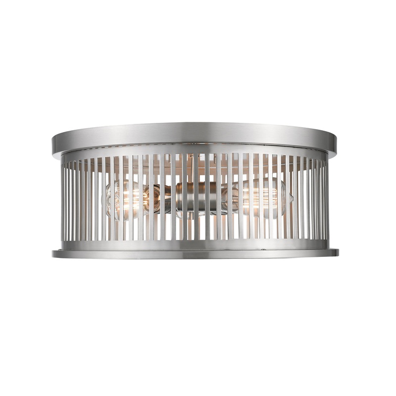 Three Light Flush Mount from the Camellia Collection in Brushed Nickel Finish by Z-Lite