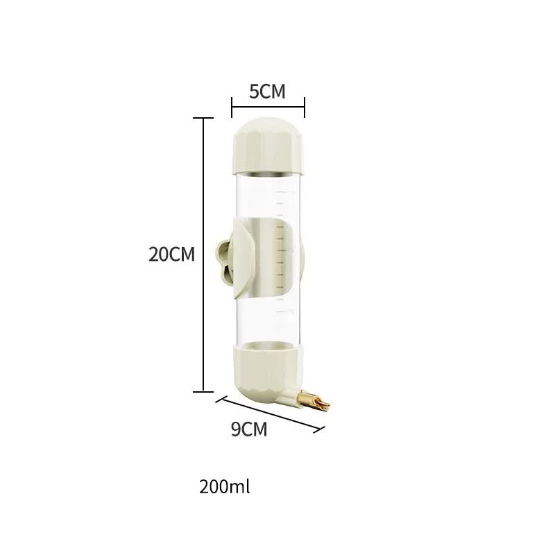 White Automatic Bird Water Feeder Bottle (200ml) – Leakproof No-Drip Dispenser for Parrots