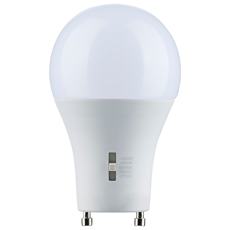 8.8 Watt A19 LED – Bi Pin GU24 Base – CCT Selectable – 120 Volt – White Finish Light Bulb by Satco