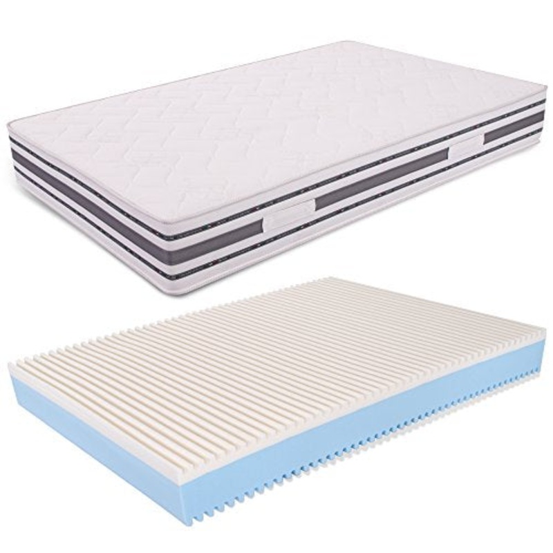 AILIME SRL Materasso Top Una Piazza e Mezza 120×200 Memory + waterfoam h 25 cm Rivestimento Bayscent MiaSuite