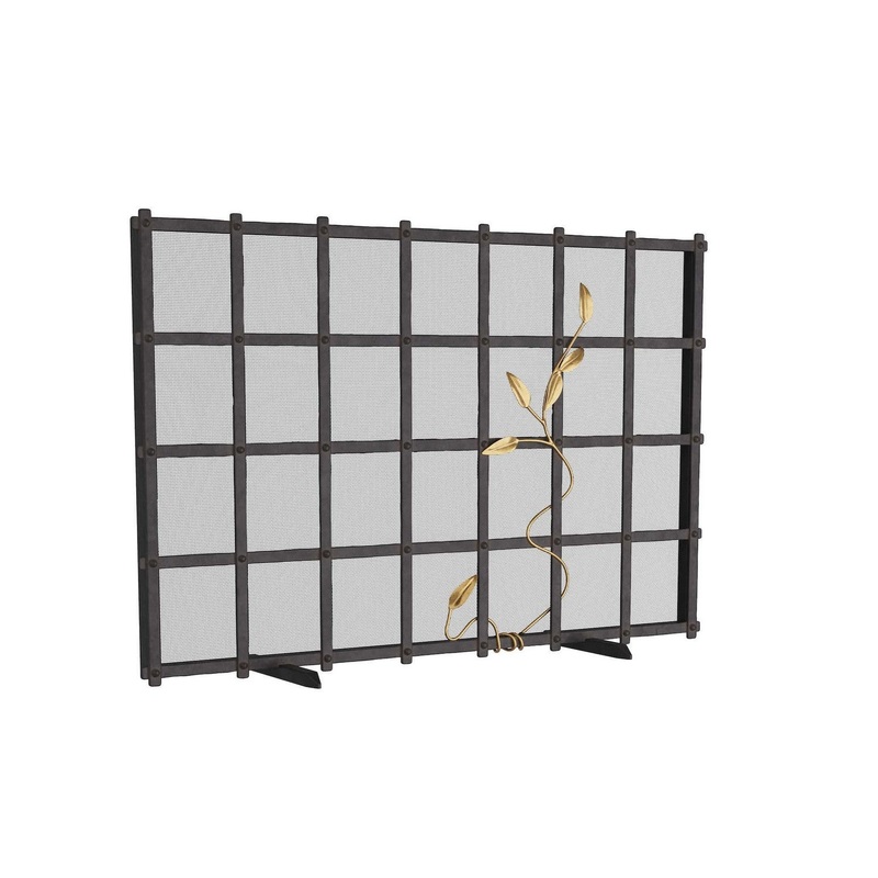 Arteriors GDAFI01 Rivet Fire Screen Natural Iron