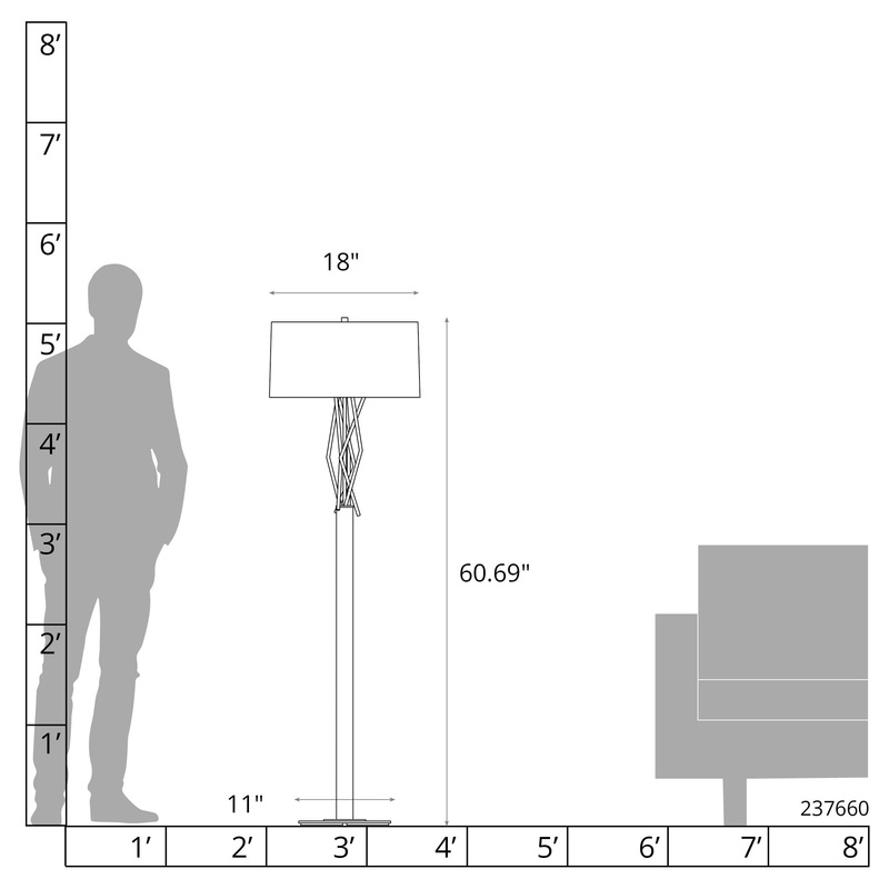 Brindille Floor Lamp White Natural Anna Shade (SF)