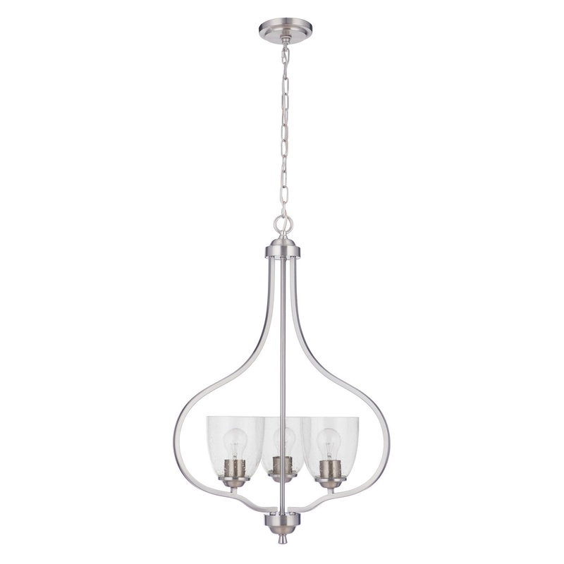 Craftmade 49933-BNK Serene Three Light Foyer Pendant Brushed Polished Nickel (Discontinued)