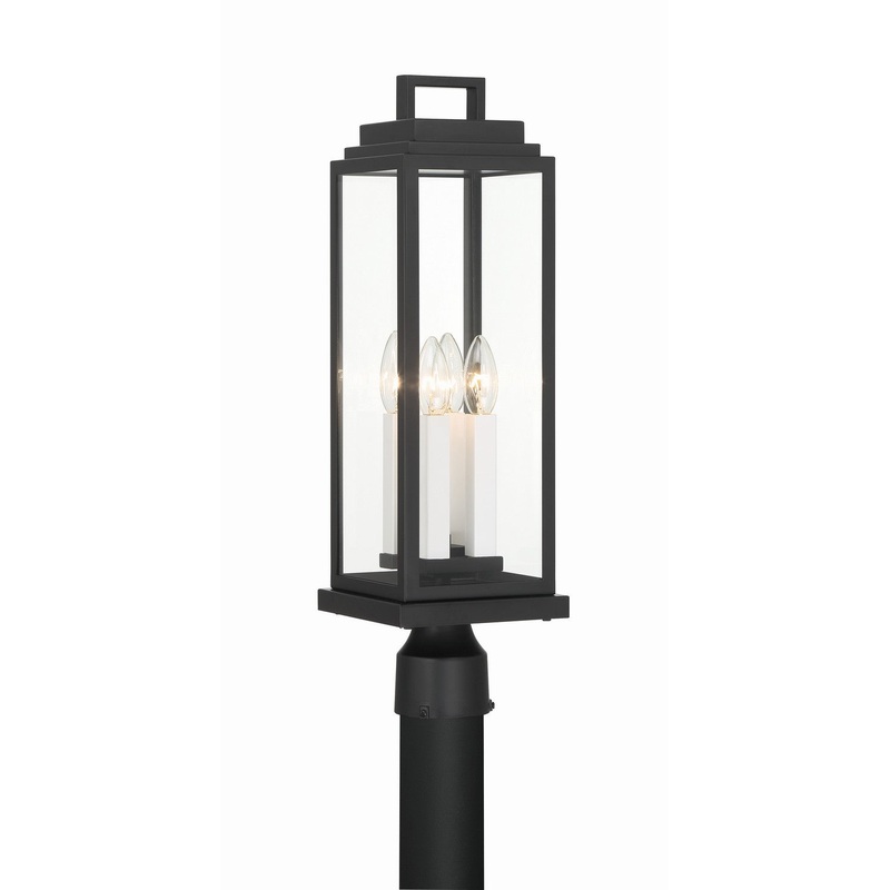Four Light Outdoor Post Mount from the Aspen Collection in Matte Black Finish by Crystorama