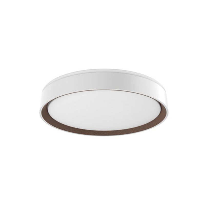 LED Flush Mount from the Essex Collection in White/Walnut Finish by Kuzco Lighting