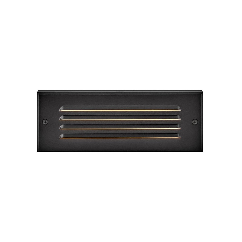 LED Flush Step Light from the Dash Louvered Collection in Stainless Steel Black Finish by Hinkley