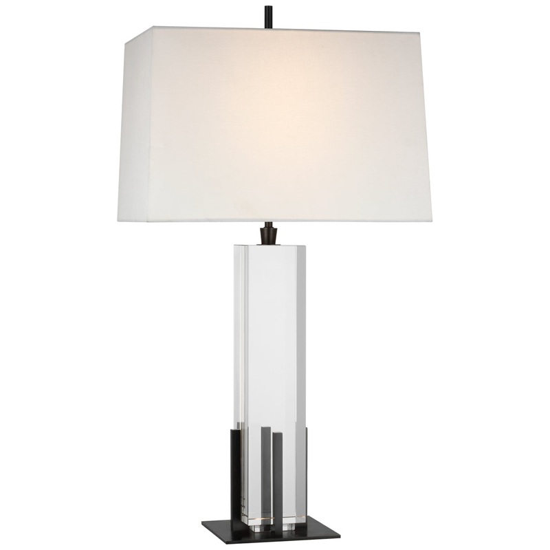 LED Table Lamp from the Gironde Collection in Crystal And Bronze Finish by Visual Comfort Signature