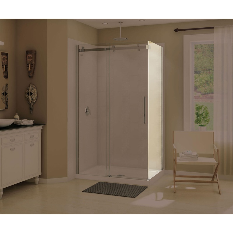 MAAX 139395-900-084-000 Halo Return Panel for 34 in. Base with Clear glass in Chrome