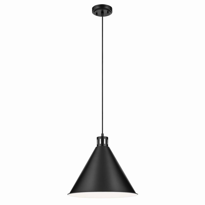 One Light Pendant from the Zailey Collection in Black Finish by Kichler