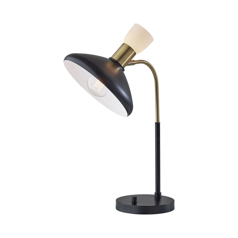 Patrick Desk Lamp Black with Brass Accents