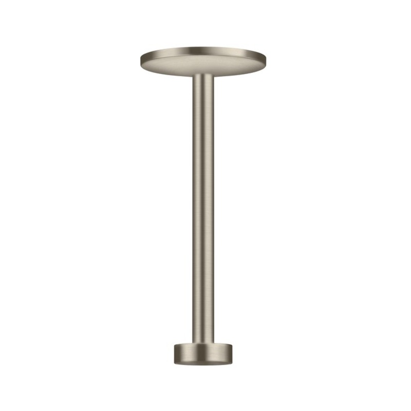 Shower Arm One with Round Flange Brushed Nickel 14 Inch NPT Brass Ceiling Mount