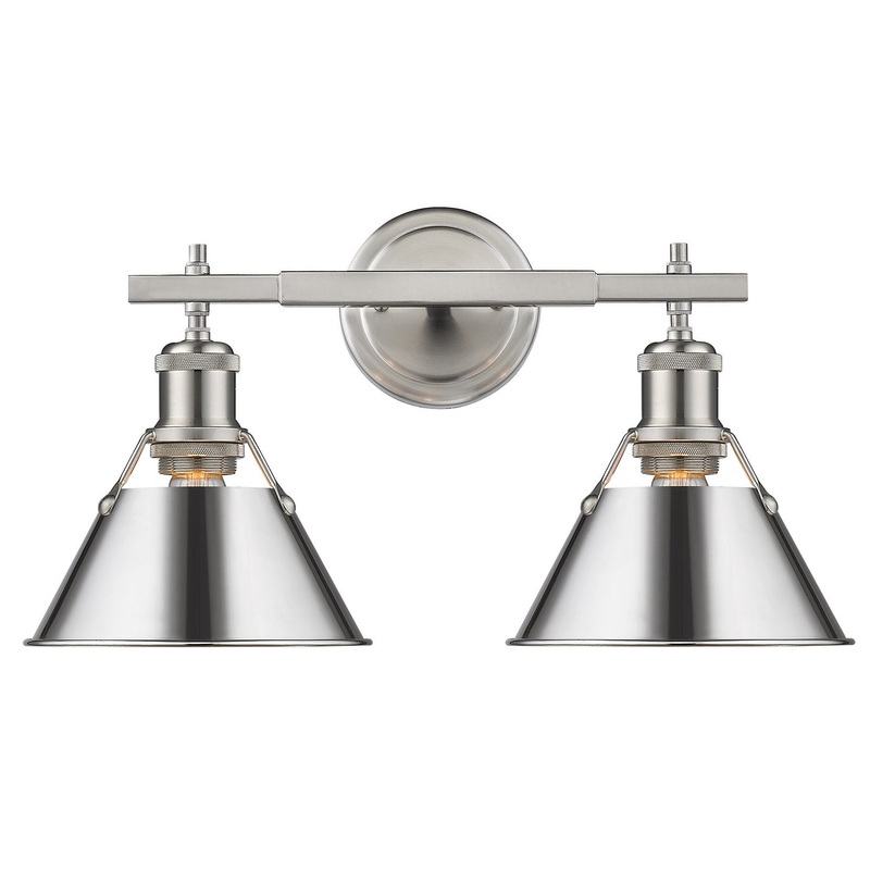 Two Light Bath Vanity from the Orwell Collection in Pewter Finish by Golden