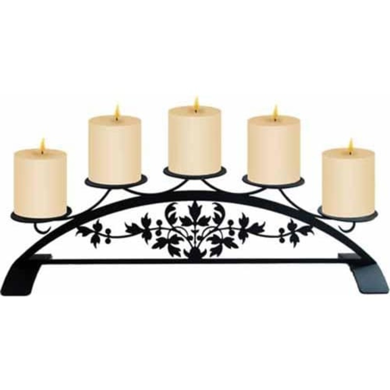 Village Wrought Iron C-PLB-173 Victorian Table Top Pillar Candle Holder