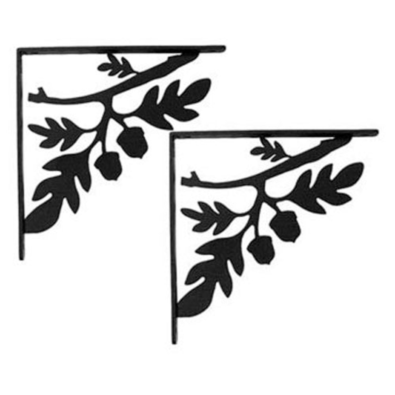 Village Wrought Iron SB-93-M Acorn Shelf Brackets Meduim (pair)