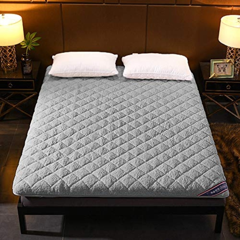 ZAGO Pieghevole Roll Up Materasso Cuscino Pieghevole Mats Futon Mobili Pavimento Pieno Futon Materassi per Piano allievo Che Dorme (Color : Gray, Size : 90x190cm)
